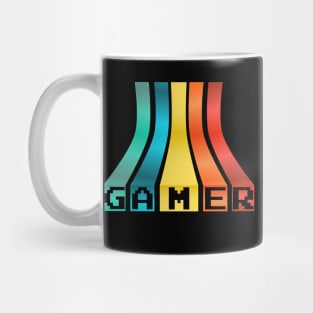 80s Rainbow Gamer Glowing Stripes Mug